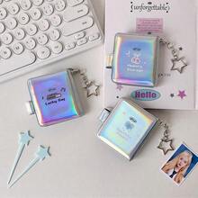 闪亮追星2英寸证件照相册，闪亮迷你相册，大头贴纸钥匙扣吊坠，精致相册套装，可容纳2英寸证件照，闪亮迷你相册，专为追星粉丝设计的个性化收藏品。 - A - 查看 10