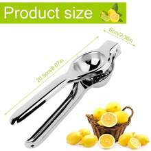 Stainless Steel Manual Lemon Juicer - Durable Lemon And Orange Squeezer, Make Fresh Juice, Ergonomic Handle Design, Suitable For Outdoor Activities And Parties, Outdoor Cooking Accessory | Fashionable Metal Luster | Sturdy And Durable, Lemon Juice Squeezer - 彩色 - 查看 5