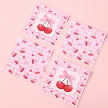 200pcs Mixed Random Cute Gift Packaging Bags, Cherry And Bow Pattern Plastic Gift Bags, Jewelry Self-Adhesive Decorative Packaging Bags, Creative DIY Handmade Self-Adhesive Packaging Bags, Suitable For Holiday, Birthday, Wedding And Party Gift Decoration Packaging. - Gift Bags - View 3