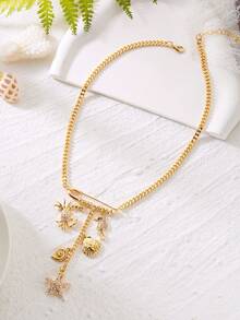 Dây chuyền mặt dây hình sao biển, vỏ sò và cua theo phong cách Bohemian. Dây chuyền kiểu dáng nghỉ dưỡng biển mùa hè trên bãi cát. - Nhiều màu - Xem 4