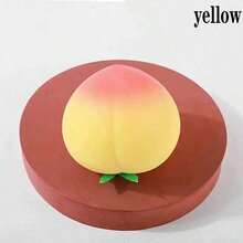 1 pièce Jouet de soulagement du stress réaliste en forme de pêche – Gadget anti-stress doux à rebond lent pour adultes. Jouet sensoriel, exercice de la main et décoration de bureau amusante. - Multicolore - Voir 10