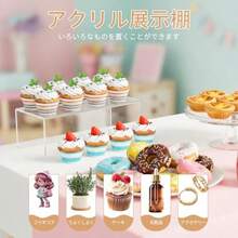 Sezanrpt アクリルライザースタンド 30×10×2.5cm 2 個入り カウンタートップ用アクリルディスプレイ収納整理棚で フィギュア 化粧品 バッグ 靴 おもちゃ コレクション品などに使用可能です 寸法 30×10×2.5cm - 30*13*10cm - チェックする 3