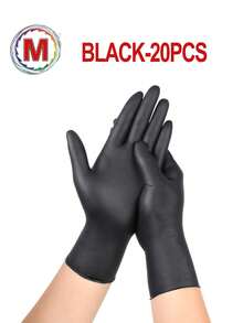 黑色一次性丁腈手套，家用清洁手套，适用于厨房、浴室、清洁、搬运、纹身、美容、染发、宠物护理、美发沙龙、清洁用品、家居工具 - 黑色 - 查看 20
