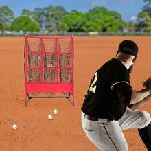 Nine Grid Baseball Nets Practice Training Softball Pitching Strike Zone Target Net With 9 Pocket Backstop In The Home Backyard Field And Other Outdoor And Indoor Places For Baseball Training - Black+Red - View 6