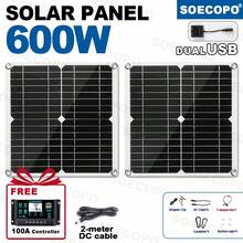 [Controlador de 100A gratis] Kit de panel solar dual de 600W - 2 paneles PV portátiles de 300W cada uno para autocaravana y camping - SEP-SP11 - Ver 2