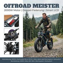Adult Electric Bicycle, 60V 23.4AH Battery, 2000W Motor, 20-Inch Tires, Suitable For Riding In Various Scenarios. - 專業版 - 查看 2