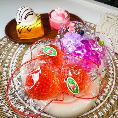 2026 New - 1pc Dual Sensory Relaxation Device - Sewn Transparent Strawberry Quick Rebound Model, Realistic Soft Fruit, High Aesthetic Stress Relief Tool - Perfect Gift - Birthday Gift - Easter Gift - Valentine's Day Gift