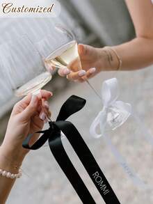 Personalised Satin Ribbon Bows, Place Name Ribbons, 70cm, Bridal Party Gifts Ribbons,Name Tags For Wedding. Guest Place Tags,Hen Party Tags, Ribbon Drink Tag, Custom Ribbon Name - Multicolor - View 5