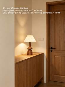1pc Wood Grain Texture Decorative Table Lamp, Suitable For Living Room, Study, Hotel Bedside, Outdoor Camping, Festival Gift, Bedroom, Reading, Children, Decoration, Pregnancy Night Light, Prayer Corner, Italian Style, Minimalist, Chinese Style, French Style, Modern Arabic Style, Minimalist Islamic Design, Oasis Mixed Style - Multicolor - View 4