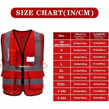 Pink Reflective Safety Vest For Women, Working Safety Gear With Strips, High Visibility Work Vest For Construction, Medium - Red - View 2