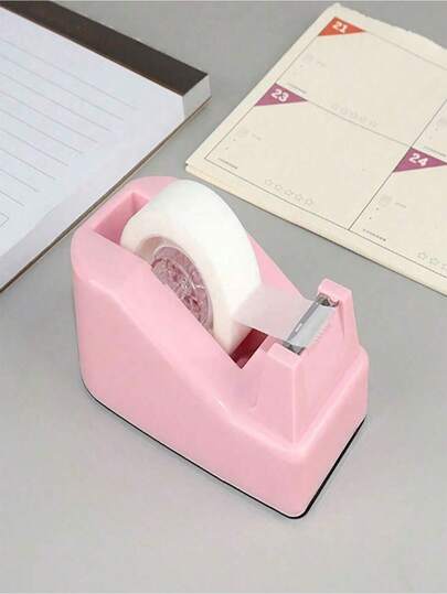 1pc Mini Desktop Mounted Colorful Plastic Creative Tape Dispenser, Essential Office Supply For Back To School Season