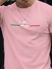 Camiseta Unissex Estilosa Premium Masculina Estampa Italia Street Camisa 100% Algodão 30.1 - Rosa - Visão 2