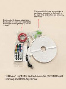 1 đèn neon LED RGB dẻo có điều khiển từ xa, đèn neon đổi màu thích hợp trang trí phòng ngủ, phông nền sofa, khu vực chơi game và phòng chiếu phim gia đình, lý tưởng cho trang trí ngày lễ. - ánh sáng đa sắc - Xem 11