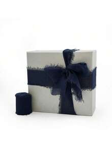 5m/Roll 38mm Chiffon Ribbon, 3.8cm Frayed Edge Ribbon For Bouquet, Wedding, Gift Wrapping - Raw Edge Webbing - View 5