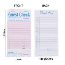 1/5/10pcs Handwritten Menu Notepad, Order Pad For Restaurants, Cafes And Food Shops, Suitable For Waiters, Includes 50 Durable Padded Pages School Supplies - A - View 2