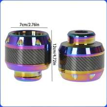 1 pieza Taza antivuelco de motocicleta de aleación de titanio tratada térmicamente con fibra de carbono, bola amortiguadora anti-colisión y anti-vuelco, accesorio de protección universal modificable - A - Ver 2