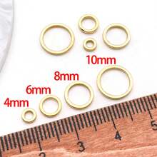 30pcs 18K Gold Plated Flat Closed Jump Rings, Seamless Soldered Rings For DIY Jewelry Making, Metal Connector Rings For Bracelet Necklace Findings - Multicolor - View 4