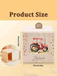 Cofre de Porquinho Personalizado, Presente de Madeira com Nome Personalizado, Cofre de Porquinho de Madeira Personalizado - Tampa Basculante, Presente de Decoração Doméstica Multiuso Adequado para Adolescentes, Quarto, Escritório ou como Presente, Decoração de Quarto, Pote de Mel, Pote de Economia, Presente de Aniversário, Caixa de Decoração Doméstica - Multicolorido - Visão 8