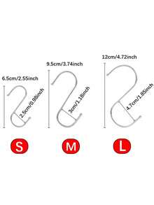 Bộ 10 móc chữ S chịu lực cao, móc treo nồi chảo, móc hình chữ S dùng để treo nồi, dụng cụ nhà bếp, quần áo, túi xách, khăn tắm, cây cảnh. - Móc chữ S - Xem 10