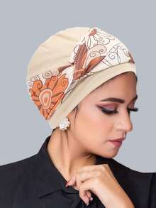 Casual Stretchy Turban Hat Made Of Soft Material, Featuring A Breathable Design And Floral Prints - Color - View 14