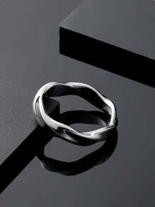 Fashionable and Popular Men Minimalist Ring Stainless Steel for Jewelry Gift and for a Stylish Look - Silver - View 6