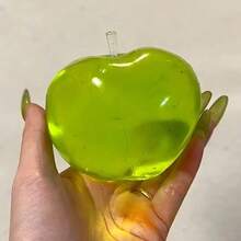 1个慢回弹软麦芽粉蓝色水晶大苹果捏捏乐，超大号液态芝士球，超薄粘皮，塑形奶油质感挤压玩具球 - 解压弹力球，超大号液态麦芽糖椰子油解压玩具，软大麻糬挤压玩具，生日/复活节礼物 - 彩色 - 查看 2
