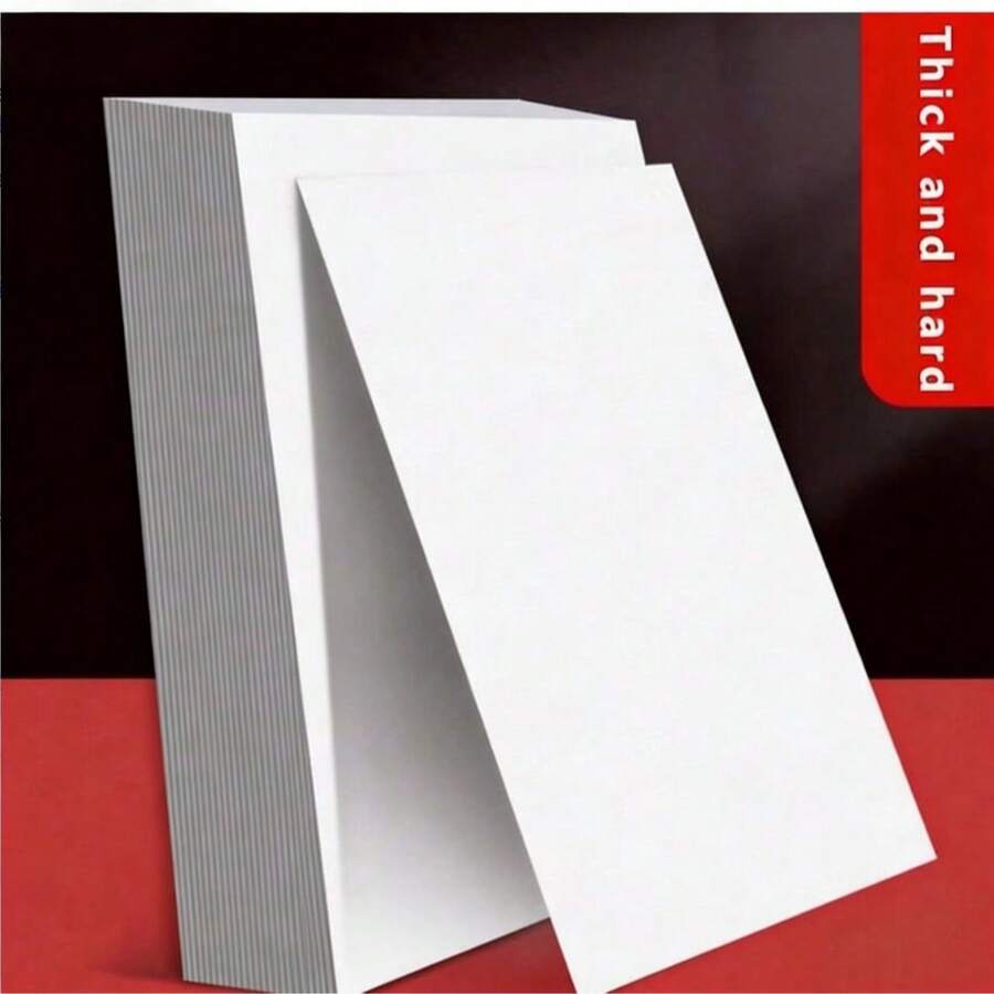 20pcs White Cardboard Sheets, A4 (8.26 * 11.69in) And A3 (11.69 * 16.53in) Sizes, Thick Sturdy Paperboard, Hand-Drawn Patterns, School Supplies, Essential For Back To School Season