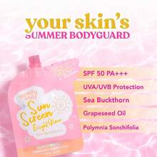 SPF 50+ Brightening Sunscreen 2-Pack, No White Cast Lightweight Sunscreen, Contains Sea Buckthorn & Niacinamide, Moisturizing Makeup Primer, Face & Body Sun Protection (2pcs/Set) - Baby Pink - View 4