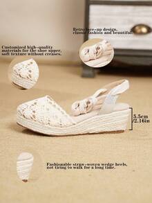 New Lace-Up Platform Sandals - Apricot - View 6