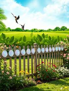 20 Stück/10 Stück/1 Stück Regenbogen reflektierender Anti-Vogel Laser Film, reflektierendes Anti-Vogel Band - Vogelabwehr Aufkleber, wetterfestes Material, geeignet für Garten, Terrasse und Außenbereich, ohne Strombedarf, Vogelabwehr für den Außenbereich, Schädlingsbekämpfung im Garten - K - Übersicht 6