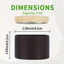 42 chiếc/6 bộ hũ đựng nến màu đen, hũ đựng nến màu đen mờ 4oz có nắp vân gỗ, thích hợp để làm nến, đựng bấc, dán bấc, đồ thủ công, vật dụng nhỏ. - 42 cái/6 bộ - Xem 11