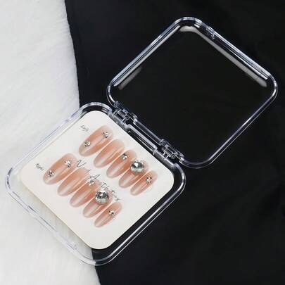 1 Square Transparent Nail Art Storage Box Measuring 8.5 * 8.5cm Suitable For Daily Display, Storage, And Portable Carrying Of Nail Art