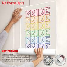 1/8 件装 LGBTQ+骄傲月帆布墙画，“没有仇恨，只有爱”。这是一个空间。采用包容平等的印刷材料，适合房间美化，可选配画框，酷儿联盟家居装饰，房间装饰产品，非常适合客厅、卧室、办公室、酒吧、大学宿舍等场所。 - 多色 - 查看 4
