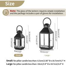 - Faroles de jardín para velas, 20 cm de alto, estilo clásico, portavelas de metal, para Halloween, candelabros decorativos colgantes para bodas, fiestas de Navidad, interiores y exteriores - 1 - Ver 7