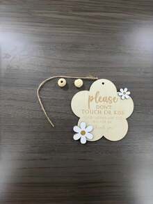 Etiqueta para silla de coche de recién nacido, accesorios de viaje para cochecito al aire libre, señal de distanciamiento social, regalo para baby shower de nueva mamá - "Por favor, no tocar, por favor, no besar" - Multicolor - Ver 6