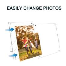 1 Set 2Pcs Clear Acrylic Picture Frames - 15.2x10.1cm & 17.8x12.7cm Tabletop Display Stands - 1 Set - View 11