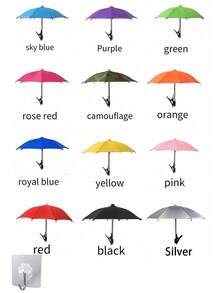 1Pc Outdoor Waterproof UV Protection Mini Sun Umbrella With Phone Holder, Anti-Glare Universal Phone Shade Unisex Portable Accessory For Sports Study Travel Beach Garden Vacation, Summer Must-Have, Pink Red Black Green Blue Purple Yellow Orange Camo - Multicolor - View 11