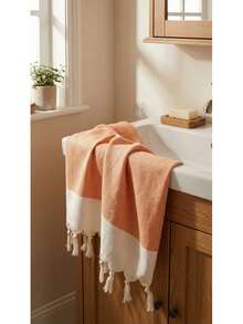 Contain Turkish Cotton Good Quality Hand Towel 45*70 - Orange - View 1