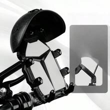 1pc Unisex Bicycle/Motorcycle Phone Holder, Adjustable Navigation Bracket, Shockproof Waterproof Sunshade, Stable Design, Multi-Color Options, Compact Helmet Shape, Adjustable Angle, ABS Plastic + Silicone Material, Practical & Cool, Delivery Riding, Daily Commuting, Outdoor Navigation - Black - View 15