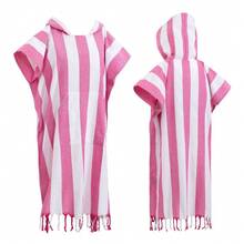 1pc Hooded Towel, Turkish Beach Towel, Bathrobe, Large Anti-Sand Surfing Cloak, Lightweight Soft Super Absorbent, Suitable For Swimming, Beach Surfing, Bathroom Accessories, Beach Essential - Multicolor - View 36