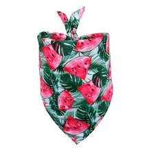 Tropical Style Fruit Flamingo Pet Bandana, Cactus Dog Scarf, Pet Triangle Bandana, In Stock For Cross-Border - BA068 Dưa hấu lá rùa đậm - Xem 7