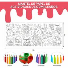 Póster para Colorear - 72 x 28 Mantel Gigante para Colorear Niños, Mantel Papel Colores Resistente,Decoración de Cumpleaños, Suministros de Fiesta Cumpleaños (Mermaids) - Unicornio - Ver 4