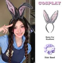 Bộ trang phục Judy Hopps chính hãng với tai và đuôi có thể cử động - Băng đô tai thỏ, băng đô cài tóc tai thỏ bằng vải nhung, thích hợp cho Halloween, các hội nghị anime và các bữa tiệc theo chủ đề. - Nhiều màu - Xem 15