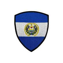 1 pieza Parche bordado con forma de escudo de la bandera nacional de 8.5*7cm, de cruzada, con cierre de gancho y bucle (adecuado para América, Europa, Asia y talla grande países), parche de moral militar táctico - Multicolor - Ver 17