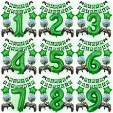 Bộ trang trí sinh nhật chủ đề game màu xanh lá cây 22 món, bao gồm biểu ngữ Chúc mừng sinh nhật, tay cầm chơi game và số màu xanh lá cây 40 inch, thích hợp cho tiệc sinh nhật, họp mặt, kỷ niệm, lễ hội, trang trí phông nền và trang trí tiệc ngoài trời. - Xem 2
