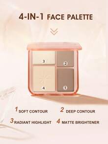 HEXZE 四合一 3D 立体修容高光盘 – 塑形、提亮、焕发光彩，打造自然妆效，适合暖色调肤色（暖黄肤色），轻盈持久，新手友好型设计，日常妆容必备。 - A01 Warm Skin Tone - 查看 4