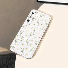 1pc Minimalist Fresh Daisy Flower Transparent Soft Phone Case - Clear - View 4