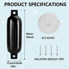 1 Set Boat Fenders, Thick PVC Material, Inflatable To Form Soft Cushion Layer, Effectively Absorb Collision Between Boat And Dock, Wharf Or Other Vessels, Prevent Scratches And Impacts, Protect Boat Paint And Structure. Reinforced Hanging Holes On Both Ends, Come With Matching Ropes For Easy Suspension On Both Sides Of The Boat - Multicolor - View 10