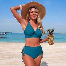 2026 Swimsuit, New Model Of Two-Piece Bikini For Women, Made Of Nylon, Available With Customizable Color Change. - Q266804 Teal Blue - View 12
