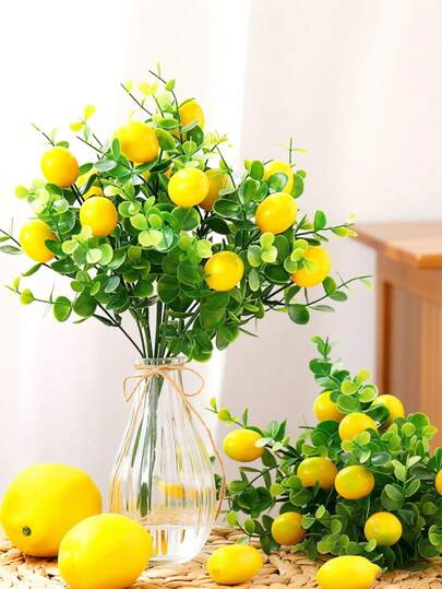 1/2 chậu cây hoa cúc chanh vàng nhân tạo cao 38cm, mô phỏng bó hoa chanh và cúc. Thích hợp cho trang trí nhà cửa và ngoài trời, trang trí đám cưới, tiệc lễ hội và trang trí Ngày của Mẹ. Cũng có thể dùng làm quà tặng, cho mọi mùa.